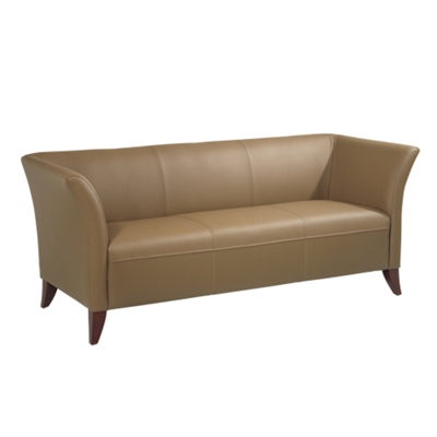 Taupe Leather with Cherry Finish Legs